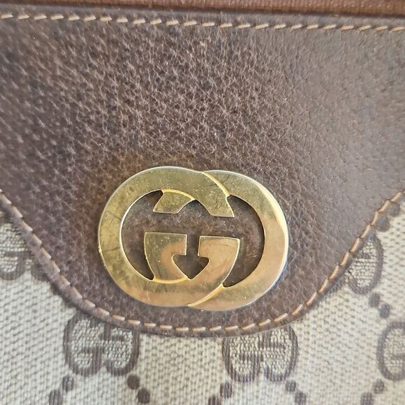 Gucci Sherry Line Brown Monogram Canvas Boston Bag With A Vintage, Rare Charm - Picture 7 of 13